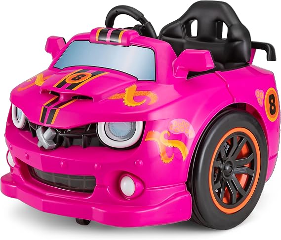 Kid Trax Dizzy Racers 6V Ride On Car Toddler Toy with 360 Spin, w/Big Wheel, Indoor/Outdoor Toys, Electric Cars for Kids, Ride On for Boys & Girls, Max Weight of 66lbs, Ages 2-5 Pink CAR