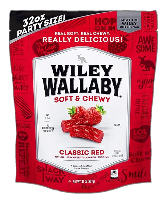 Wiley Wallaby Classic Red Licorice, 32 Ounce Resealable Bag