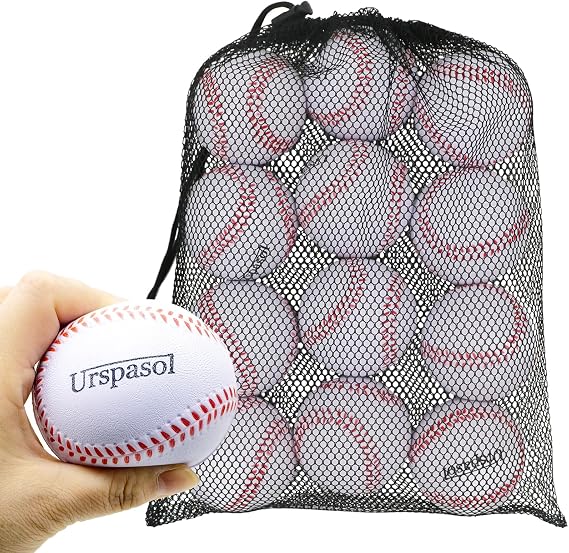 Foam Baseballs 9 inch Soft Baseballs 12 Pack with Mesh Bag for Practice