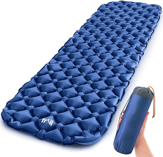 Trail Ultralight Sleeping Mat, 190cm x 56cm x 5.5cm | Ultralight 520g Design, Inflatable in 60 Seconds, Waterproof TPU Coating, Compact Pack Size, Ideal for Camping & Hiking