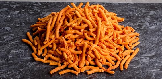 Lilys Hot Thick Sev Made with Gram flour and spices,Enjoy them as a snack on their own or use them as a garnish for chaat and other Indian dishes.,.250g