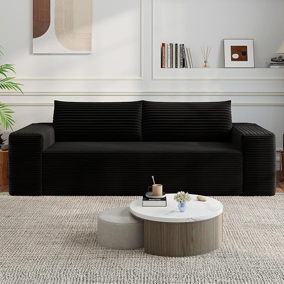 71" Loveseat Sofa, Corduroy Loveseats Couch for Living Room, Boneless couch