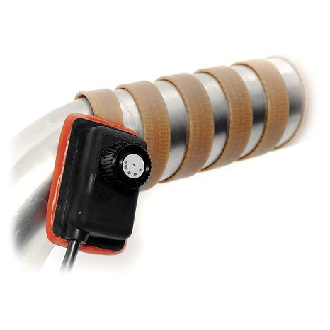 BriskHeat HSTAT051002 XtremeFLEX HSTAT Silicone Rubber Heating Tape With Adjustable Thermostat Controller, W x L: 0.5 x 24-Inch, 120VAC
