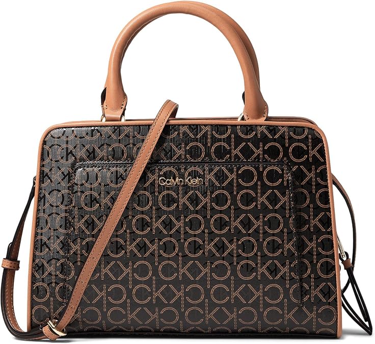 Calvin Klein Women's Margot Textured Logo Embossed Satchel Bag