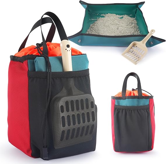 OutdoorBengal Go LitterTM Portable Travel Litter Box Set for Cats (3in1, S)