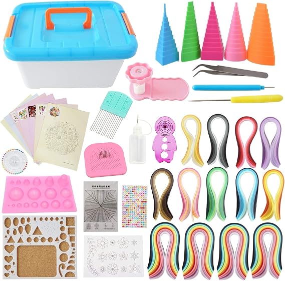 Quilling Kit Complete Quilling Paper Set with 1940 Strips All Necessary Tools and Storage Box Suitcase for Beginners, Advanced Quiller