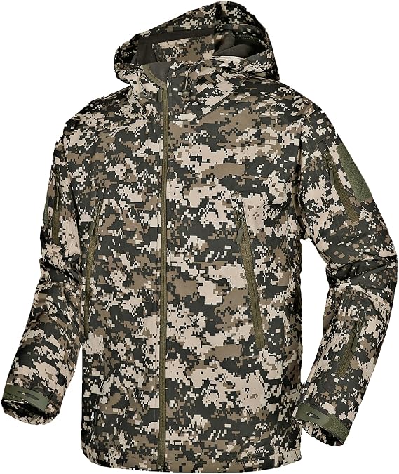 Men's Softshell Jacket Tactical Jacket Water-Repellent Military Jacket Camouflage Jacket Outdoor Jacket Warm Windproof Functional Jacket