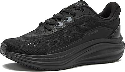 HI-TEC Resist SR Runner Mesh Black Non Slip Work Shoes for Women, Comfortable Water Resistant Womens Food Service Sneakers, Medium and Wide Width, Womens Size 6-12