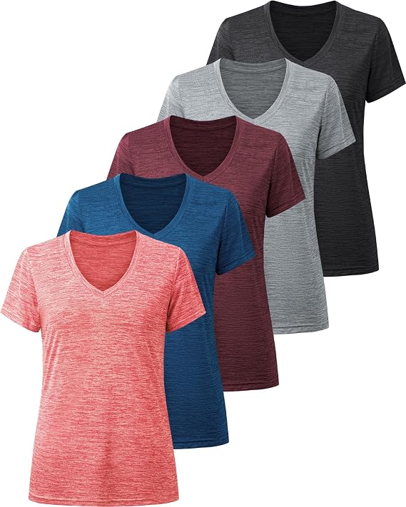BALENNZ Workout Shirts for Women, Moisture Wicking Quick Dry Active Athletic Women's Gym Performance T Shirts