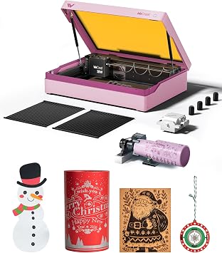 WECREAT Vista 10W Laser Engraving Machine with 9-in 1 Rotary, Smart HD Camera, Compact Diode Desktop Laser Engraver for Beginners DIY Hobbyist Wood Leather Glass Metal Jewelry Gifts Making