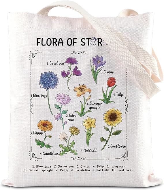 FOTAP Game Inspired Gift Flora Tote Bag Pelican Town Flowers Gift Vintage Botanical Shoulder Bag