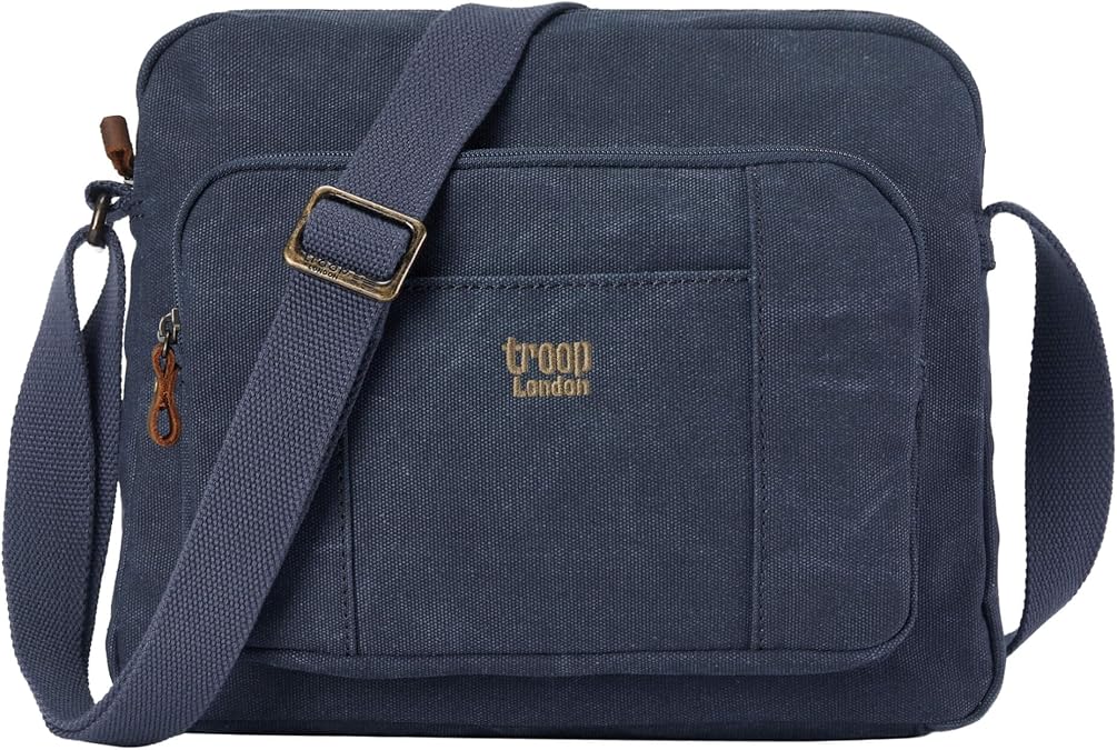 Troop London TRP0234 Classic Canvas Across Body Bag Denim