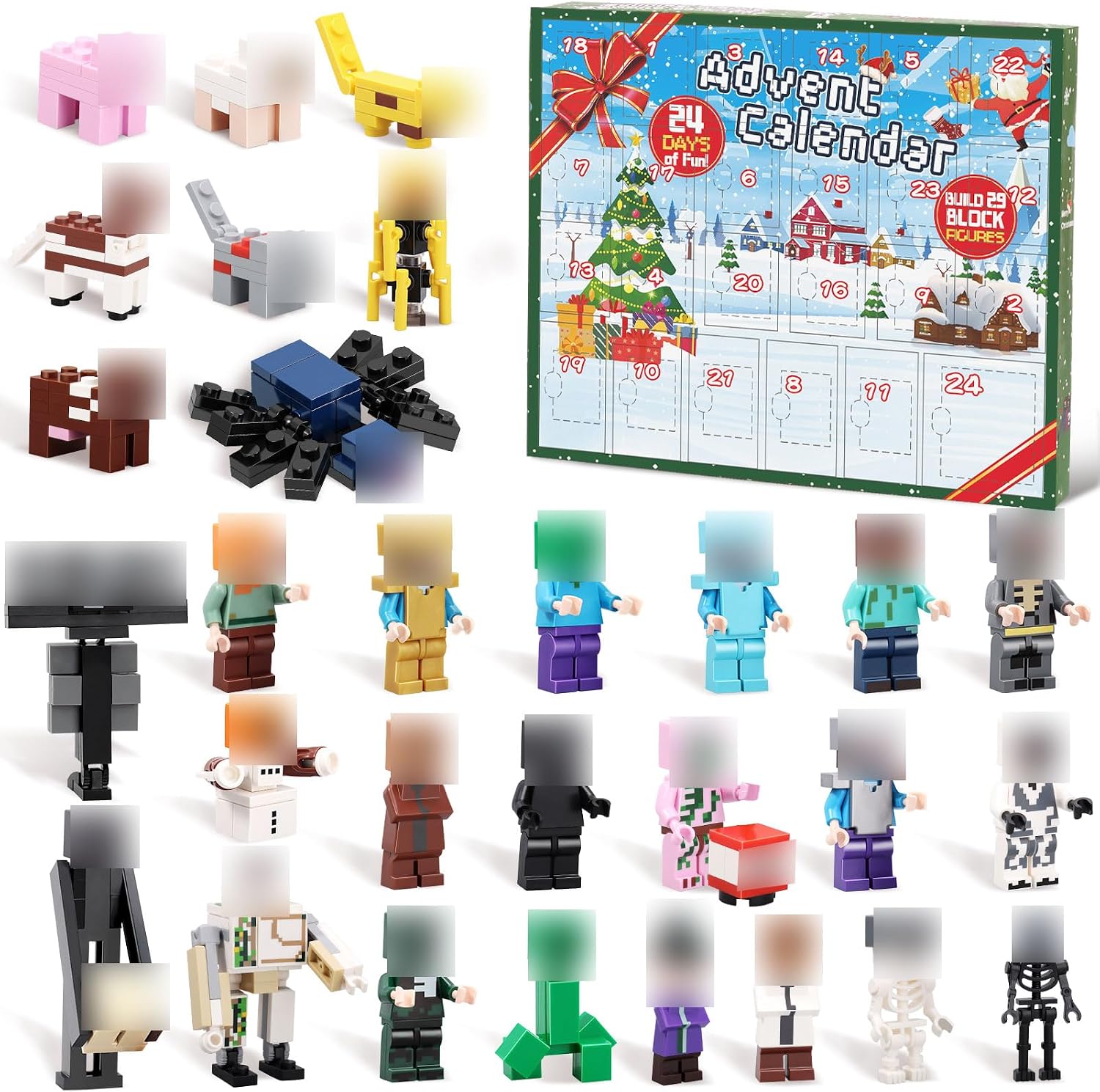 Christmas Advent Calendar 2025 Boys, 24 Days Surprise Christmas Countdown Calendar-Toy Figures Building Blocks Including 29 Characters, 2025 Kids Advent Calendar Xmas Gifts for Kids Boys Girls Fans