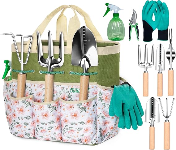 Garden Tool Set with Bag and Gloves