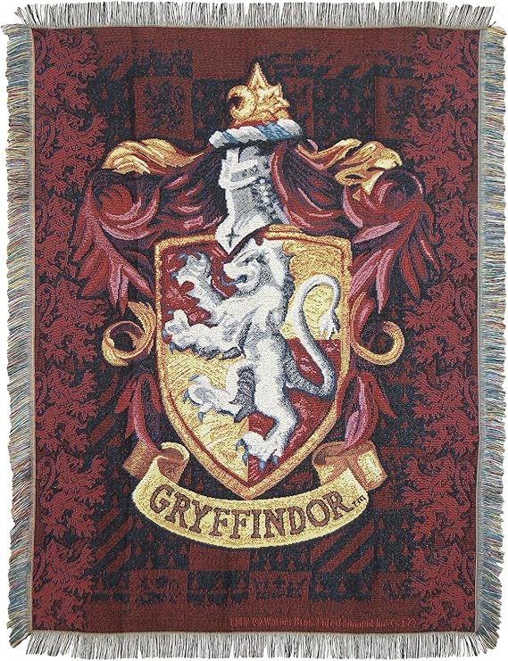 Northwest Harry Potter Woven Tapestry Throw Blanket, Designer Home Decor, Modern, Unique Gift, 48" x 60", Gryffindor Shield