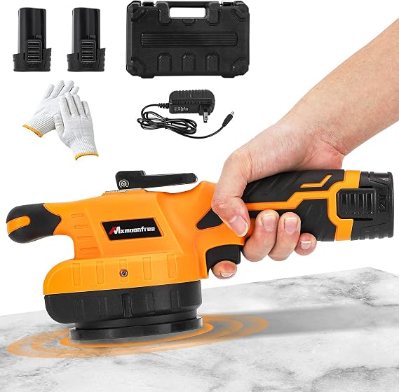 Tile Vibration Tool with Suction Cup Ultra-Lightweight with 2Pcs Battery, Storage Case, 12,000 RPM Adjustable Vibration, Portable Tile Tools Leveling Machine for DIY & Pro Installation