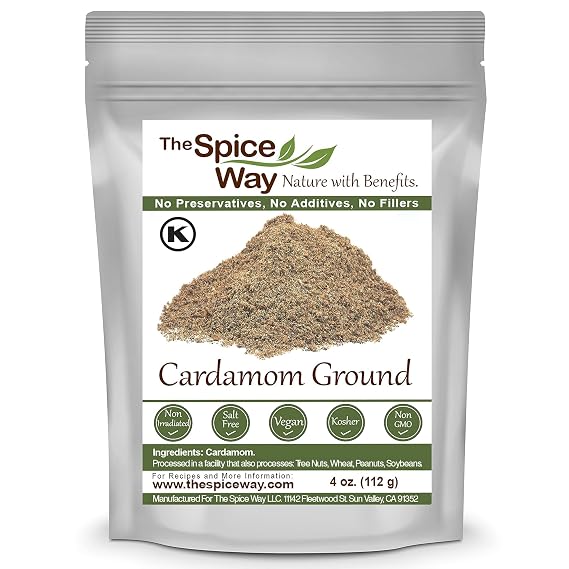 The Spice Way Cardamom Ground 4 oz Green Decorticated Cardamom Powder