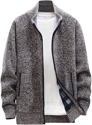 Ymosrh Jackets for Men Fashion Autumn and Winter Mens Loose Cardigan Warm Lapel Hooded Jacket Sweater Jackets