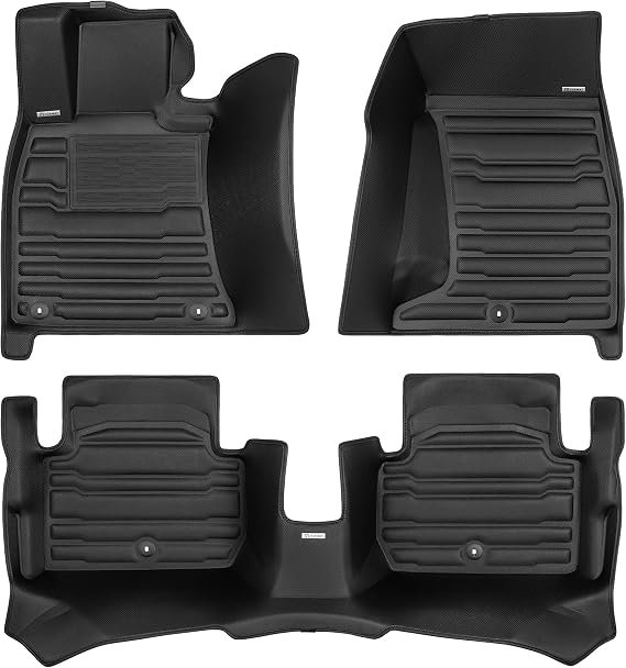 TuxMat - for Kia Stinger AWD 2018-2023 Models - Custom Car Mats - Maximum Coverage, All Weather, Laser Measured - This Full Set Includes 1st and 2nd Rows