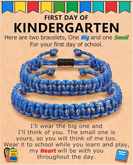 PINKDODO Back to School Bracelet Mommy and Me First Day of Kindergarten Preschool Gifts for Boys