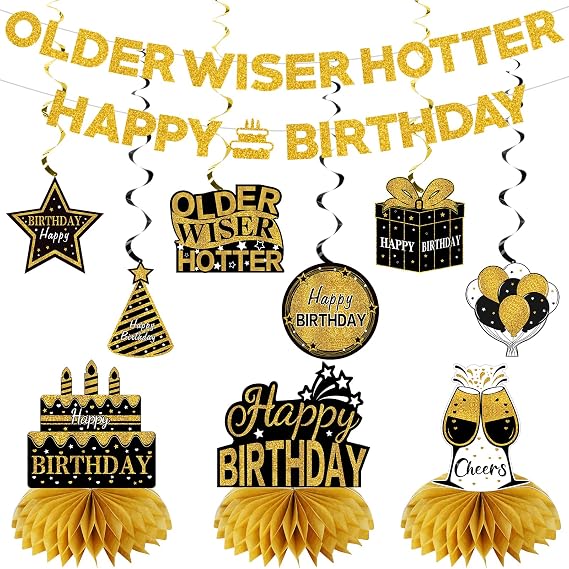Kuxriox Happy Birthday Decorations Kit for Men Women, Happy Birthday Banner