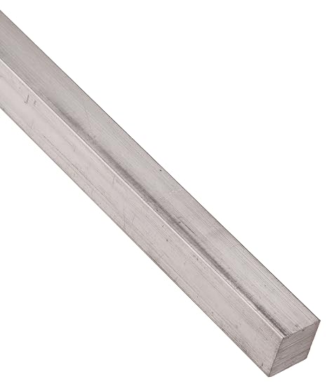 6061 Aluminum Rectangular Bar, Unpolished (Mill) Finish, Extruded, T6511 Temper, ASTM B211/ASTM B221, 1/4" Thickness, 1/4" Width, 12" Length, OnlineMetals