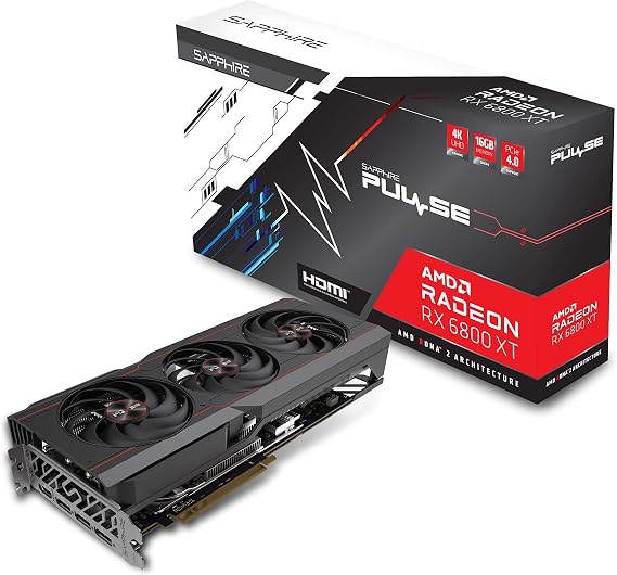 Sapphire 11304-03-20G Pulse AMD Radeon RX 6800 XT PCIe 4.0 Gaming Graphics Card with 16GB GDDR6