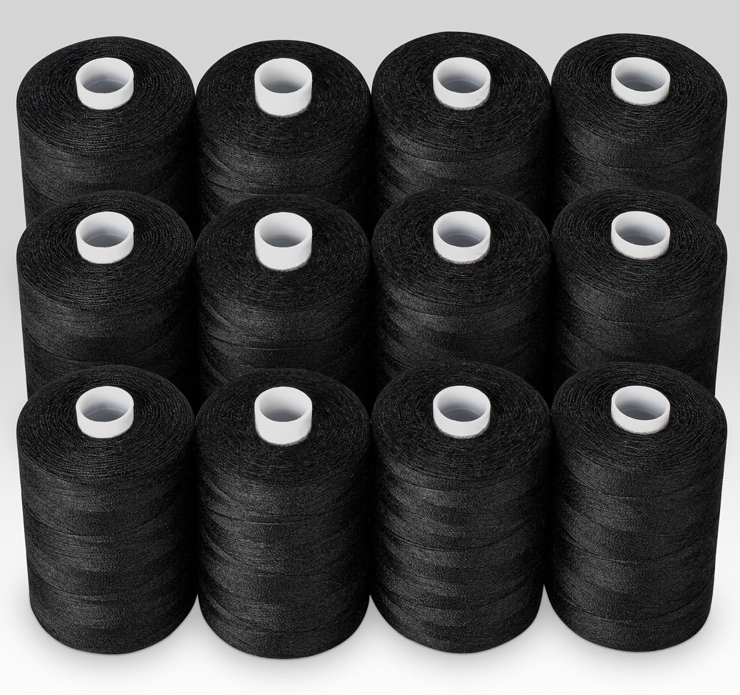 Stiverse 12 Pcs Sewing Thread, 1000 Yard Black Thread, Polyester BlackThread forSewing, All Purpose BlackSewing Thread, BlackThread for Sewing MachineHandSewingHand Quilting