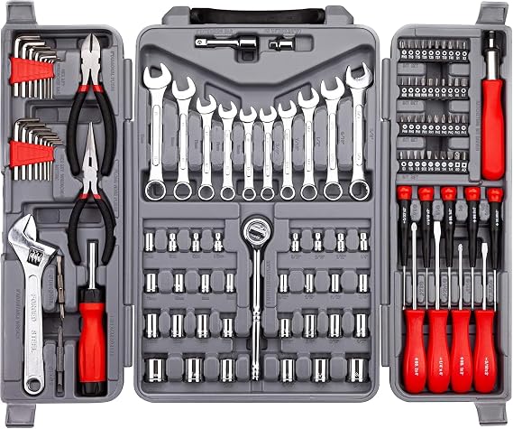 CARTMAN 123Piece Socket Wrench Set Auto Repair Tool Set, Toolbox Storage Case, General Household Tool Kit - Perfect for Homeowner, Diyer, Handyman