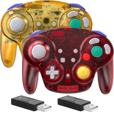 SAFFUN 2 Pack 2.4 GHz Wireless USB GameCube Controller for Switch 1 & 2, PC