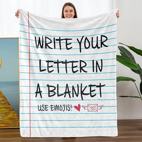 ZHSHWAT Personalized Custom Throw Blanket to Letter Printed Throw for Christmas Birthday Father's Day Mother's Day Valentime's Day Bed Flannel Blanket