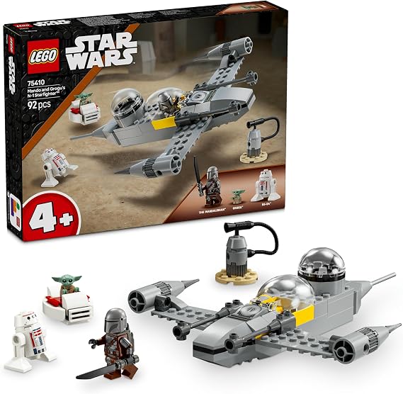 LEGO Star Wars: The Mandalorian Mando ve Grogu’nun N-1 Starfighter’ı 75410-4 Yaş ve Üzeri Çocuklar için Yaratıcı Oyuncak Yapım Seti, Doğum Günü Hediyesi (92 Parça)