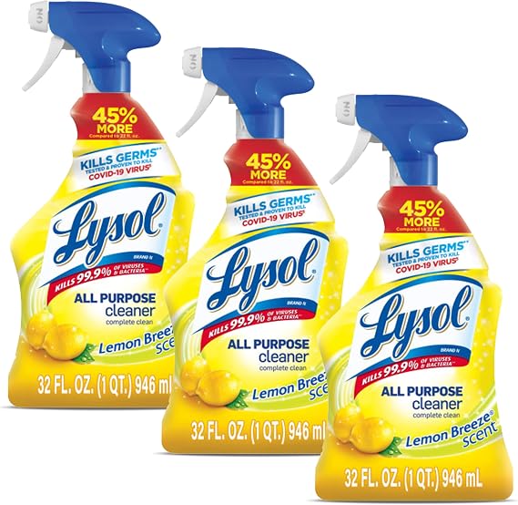 Lysol All Purpose Cleaner Lemon Breeze 32 Ounce (Pack of 3)