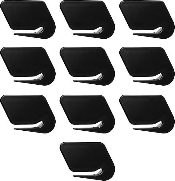 Translucent Plastic Letter Openers Set of 10, Bulk Pack - Perfect for Home or Office - Black