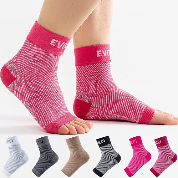 Ankle Compression Sleeve, 20-30mmHg Plantar Fasciitis Socks, Ankle Compression Socks for Women and Men(1Pair), Ankle Sleeve Compression Support, Compression Ankle Sleeve, Heel Pain Achilles Tendonitis Relief