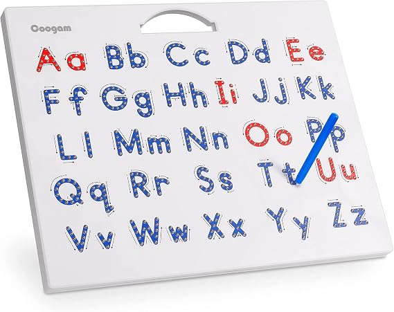 Coogam Magnetic Letters Practicing Board, Magnets Tracing ABC Alphabet Board Learning to Write Uppercase&Lowercase Educational Toy Fine Motor Montessori Gift for 3 4 5 Years Old Preschool Kids