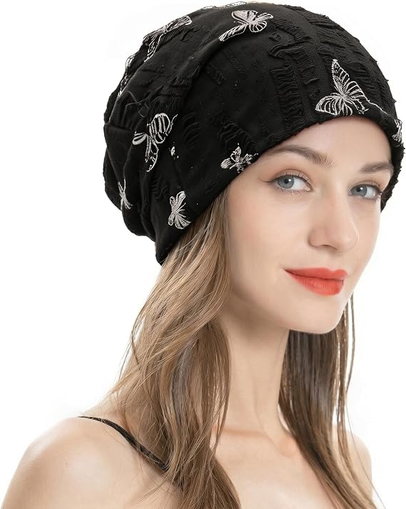 ZLYC Women Fashion Knit Slouchy Beanie Hat Thin Stretch Skull Cap
