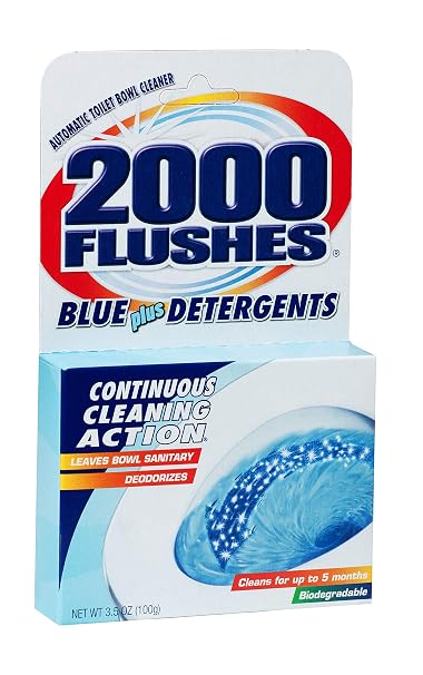 2000 FLUSHES-201020 Blue Plus Detergents Automatic Toilet Bowl Cleaner, 3.5 OZ [12-Pack]