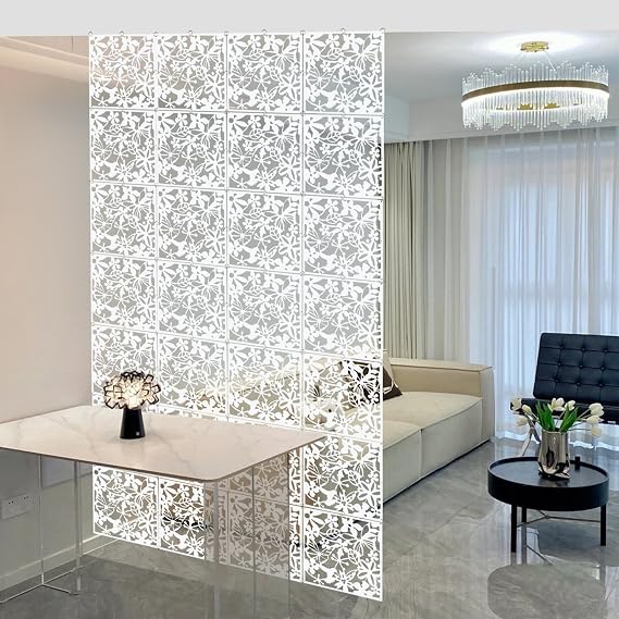 Partitions Panel Screen Hanging Room Divider 12Pcs Hanging Room Divider Screen for Home, Livingroom, Bedroom, Kitchen, Dining Room, Hotel, Office & Bar Decoration