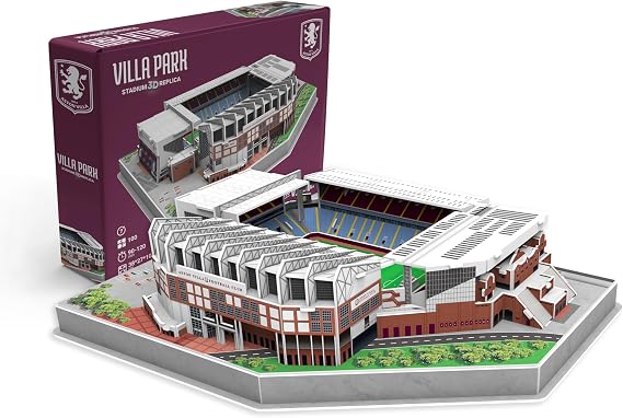 Pro-Lion 3D Puzzle of Villa Park Stadium - 100 Pieces | Home of Aston Villa| English Premier League Gifts for Age 7