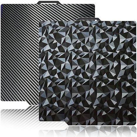 JUUPINE Double-Sided PEO+PET Printing Plate for Bambu Lab X1 X1C X1E P1P P1S A1 257 x 257 mm Spring Steel Textured PEO PET Print Bed Plate for