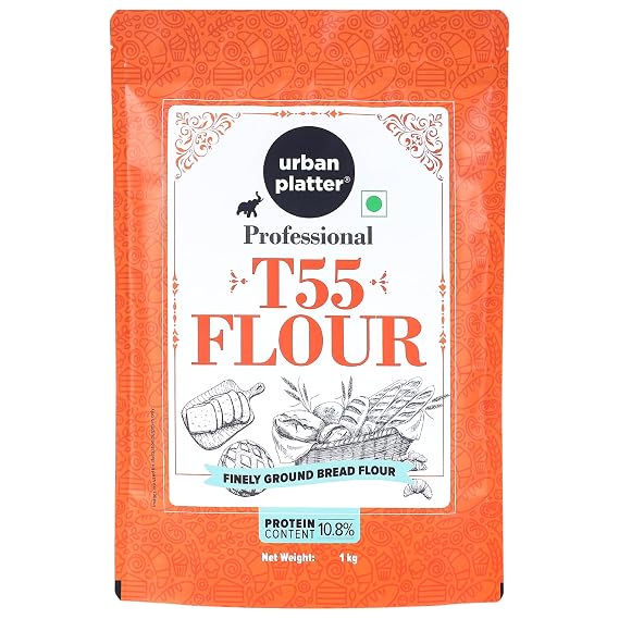 French T55 Fine Wheat Bread Flour , 1 KG (35.27 OZ) [Farine Francaise De Ble Premium Quality Choice of Artisan Bread Baker]