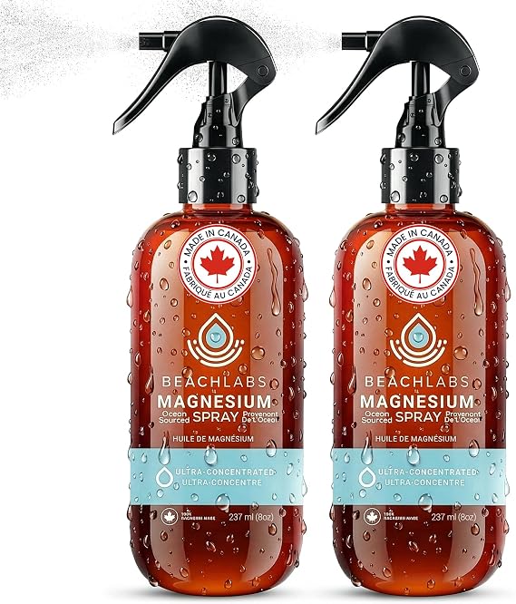 Magnesium Spray (2-Pack) - Ocean Sourced & 100% Canadian Made | Magnesium Spray for Feet and Body | Pure Concentrated Seawater with Synergistic Trace Minerals for Wellness | (8 oz)