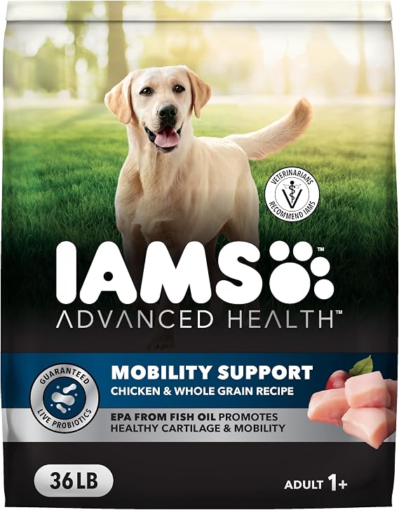IAMS Advanced Health Mobility Support, Dry Dog Food, Chicken & Whole Grain, Adult Dog Food Dry Recipe, 36 lb. Bag