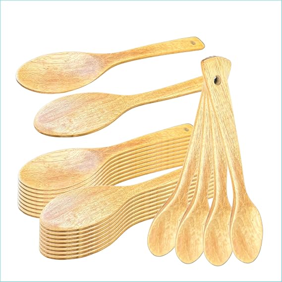 Wooden Kitchen Cooking Spoon, Solid Wood Serving Spoons for Stirring, Mixing, Non Stick Kitchen Utensil, Tableware, Scoop Ladle for Stews, Soups, Pasta, Salad, Sauce (1)
