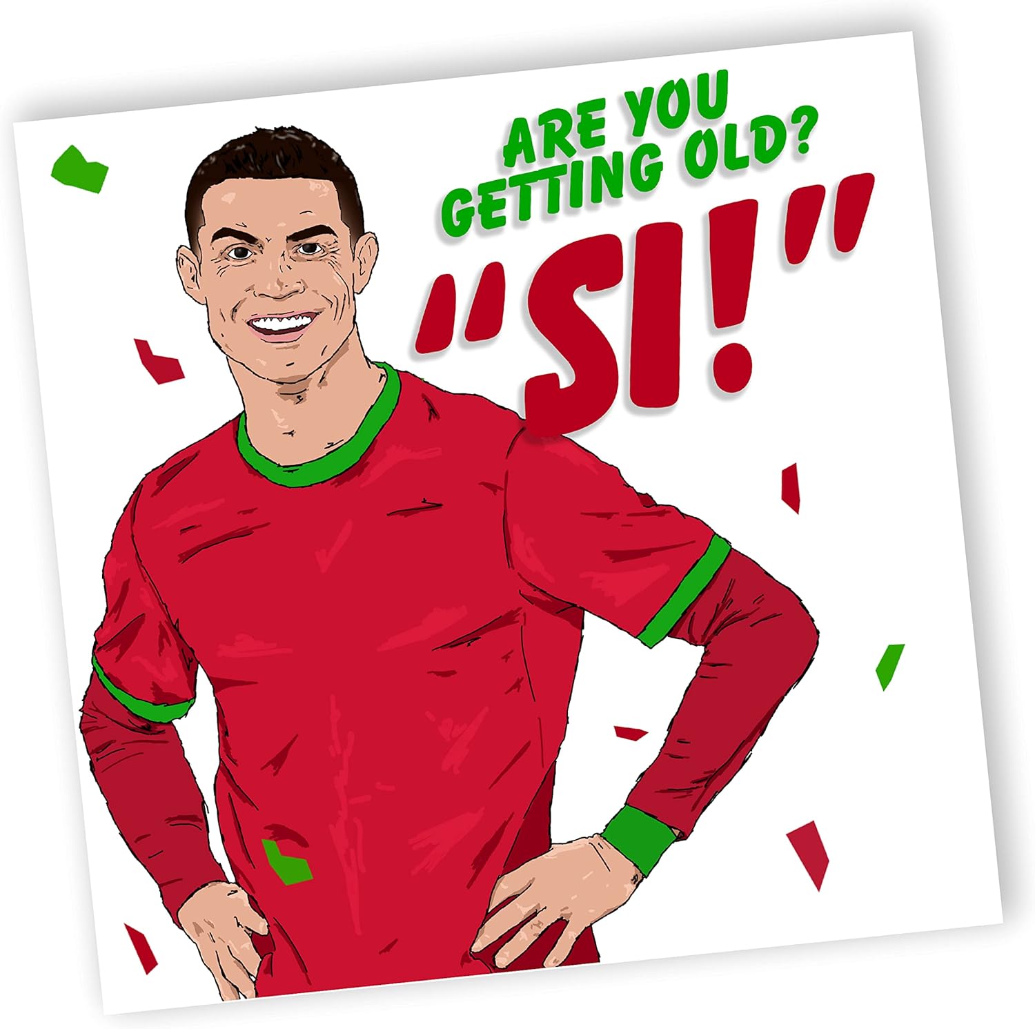 NotNiceThings Cristiano Ronaldo Birthday Card, Man United Birthday Cards for Him, Football Birthday, Manchester United, Boyfriend, Dad, Brother, Football