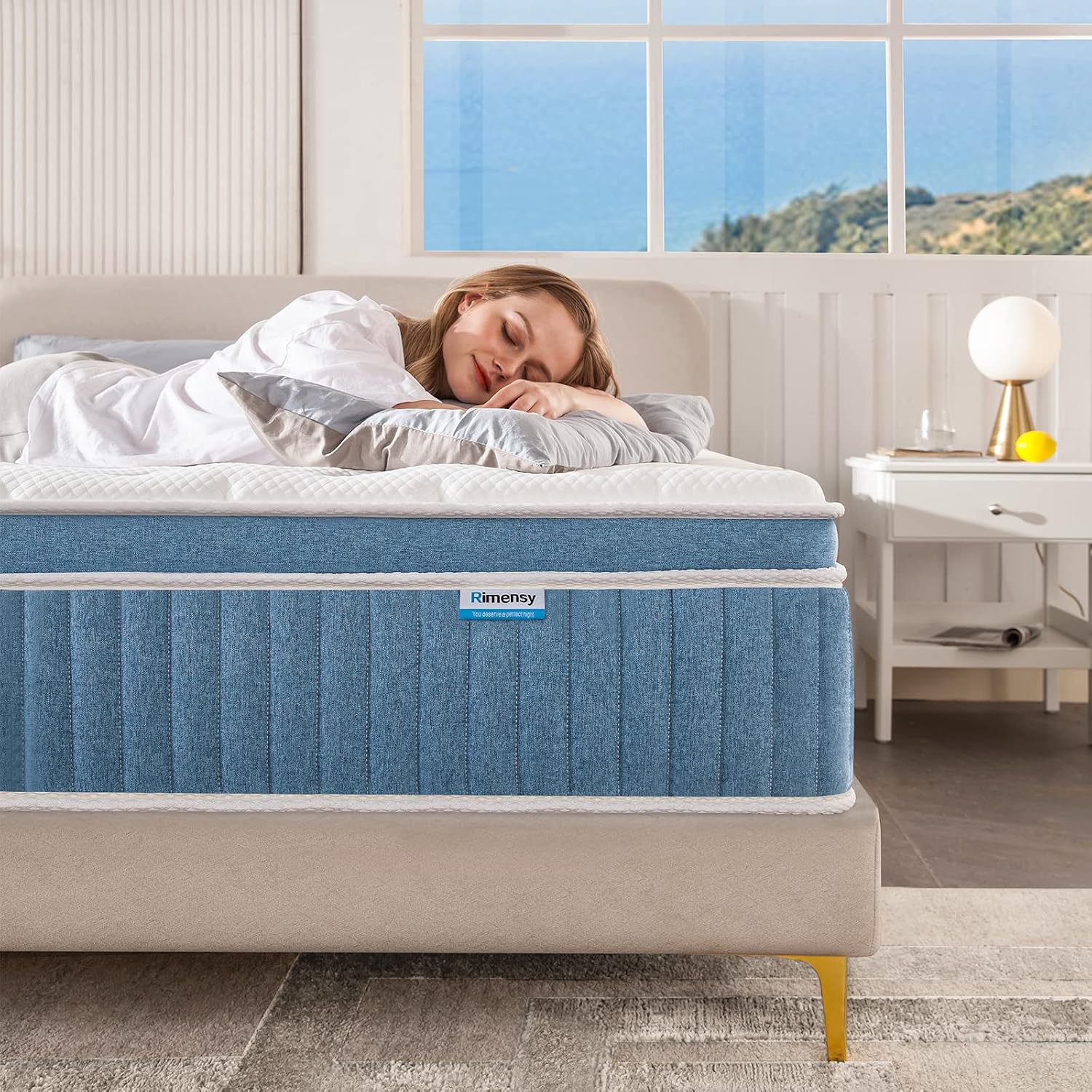 Rimensy Twin Mattress, 10 Inch Hybrid Mattresses in a Box,Individually Wrapped Pocket Coils Innerspring