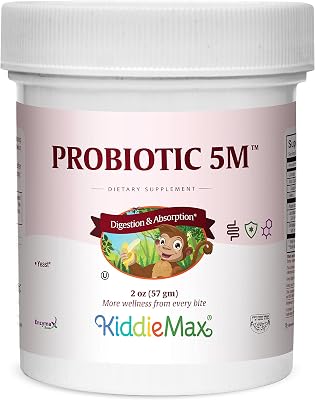 Maxi Health KiddieMax Probiotic 5M - Acidophilus - Healthy Digestive Flora - 2 Ounce Powder - Kosher