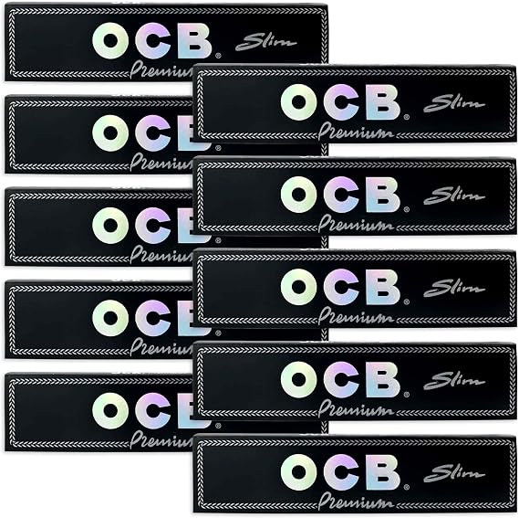 OCB - Premium King Slim Size Rolling Papers - 10 Booklets with 32 Leaves per Booklet