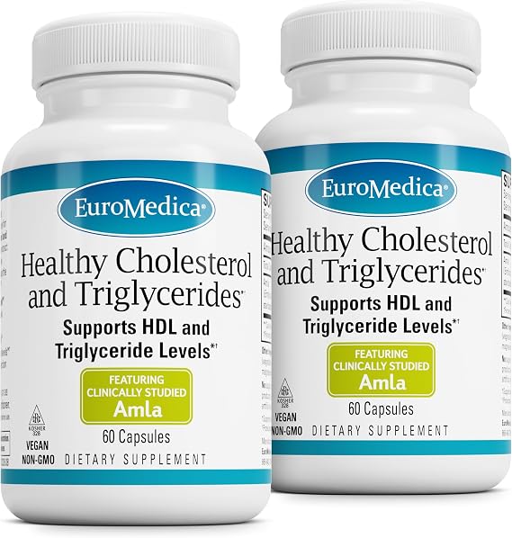 EuroMedica Healthy Cholesterol and Triglycerides - Heart Health - 60 Count